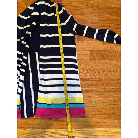 Lilly Pulitzer cardigan sweater striped blue white pink yellow XS extra small - Picture 6 of 9
